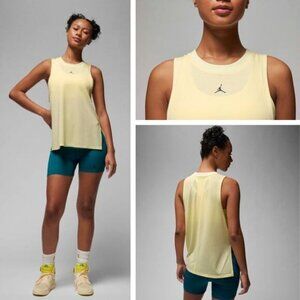 NWT JORDAN Sport Women's Diamond Tank Top Size Medium Citron Tint / Black